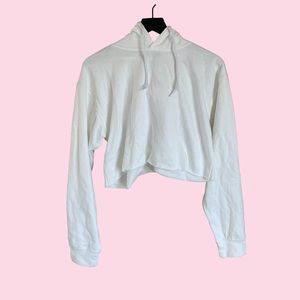 White Ultimate Oversized Crop Hoodie